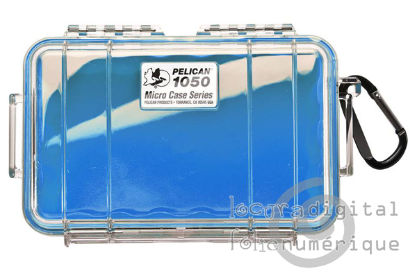  1050-026-100E Micro-Maleta de protección Transparente-Azul
