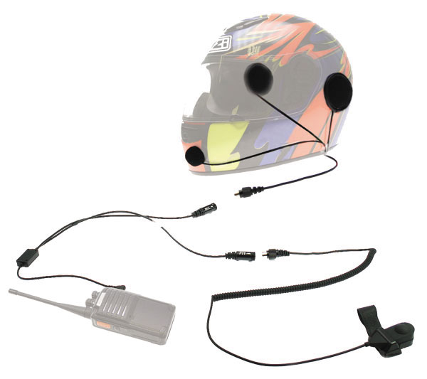 Nauze KIM-55-M2. Kit capacete da motocicleta para walkies MOTOROLA e COBRA.