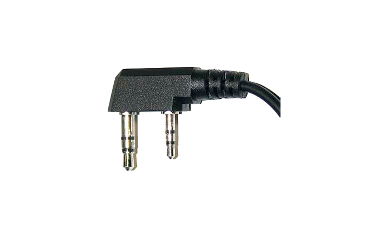 PIN29K. Micro Auricular orejera, cable rizado negro alta gama.