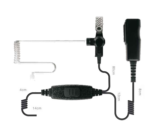PIN MATSP2. Micro-Auricular tubular con DOBLE PTT especial para ambientes ruidosos, uso Militar, Seguridad o industrial. Ideal para Vigilancia en Discotecas, conciertos, etc....
