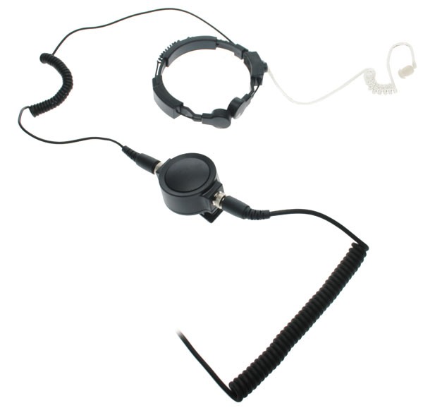 Nauzer PLX330-M5. Professional throat activated microphone with large PTT button. For MOTOROLA handhelds