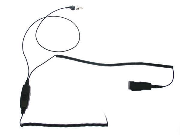 Nauzer PIN-MAT-K. High quality tubular micro-earphone with double PTT. For KENWOOD, LUTHOR, PUXING and WOUXUN handhelds