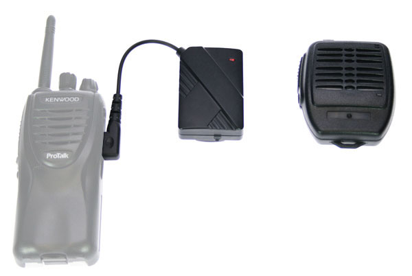 Nauzer MIA200-S. High quality wireless (2,4GHz) microphone-loudspeaker with large PTT button. For MIDLAND handhelds