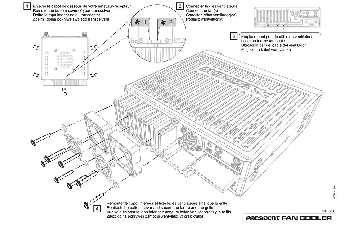 president acrmd-901 - ventilador para emisora president washington