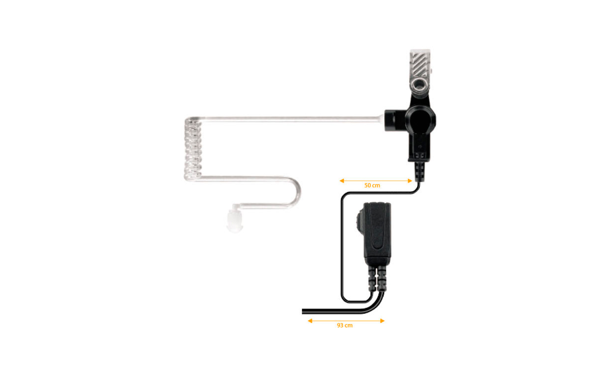 Nauze PIN-39-M tubular Micro-Auricular with special PTT for noisy environments