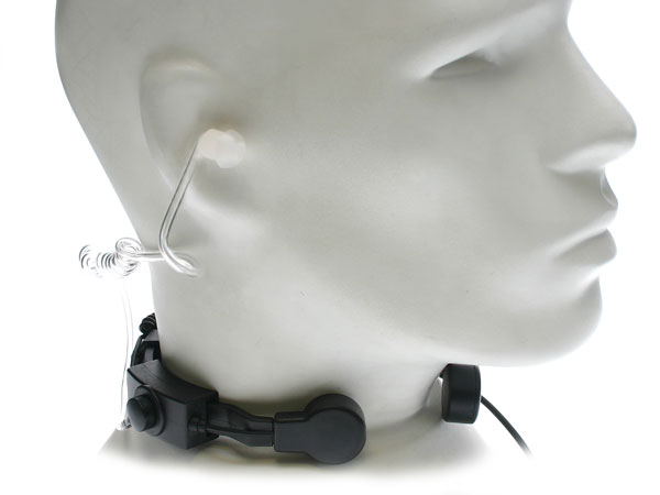 Nauzer PLX330-N1. Professional throat activated microphone with large PTT button. For TETRA - TETRAPOL NOKIA handhelds