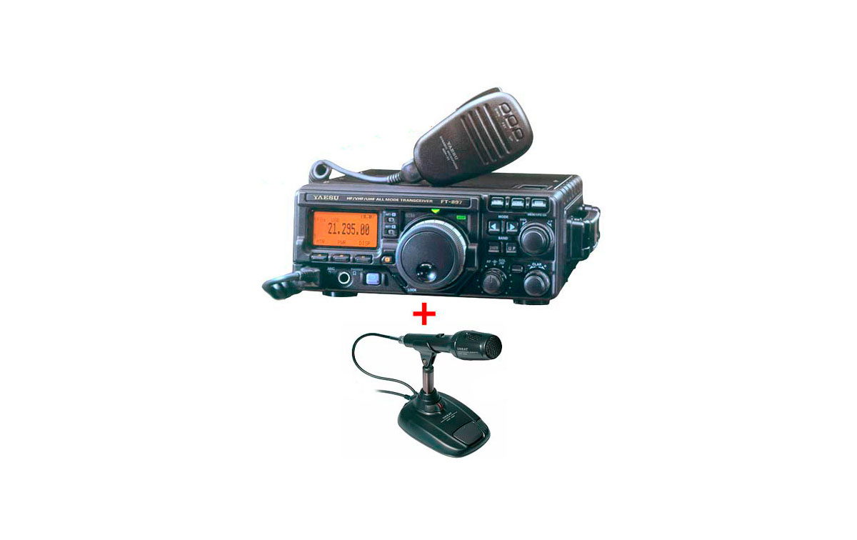 YAESU FT897D HF Multi-Band Transceiver + MD 100 DESSER MICROPHONE