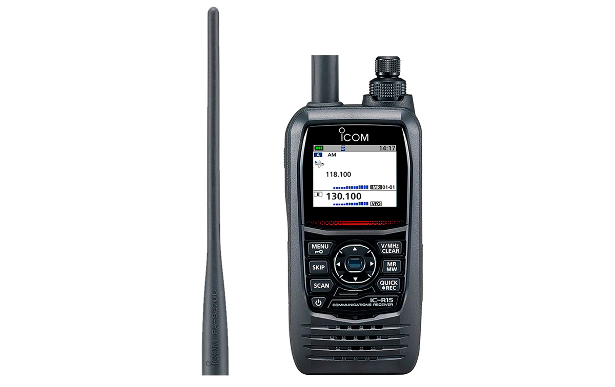 ICOM ICR-15 Escaner portátil 108-500 Mhz modo AM-FM