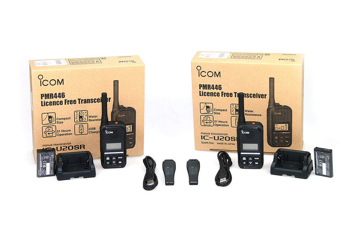 ICOM IC-U20-SR KIT-X2 Dos Walkies talkies de uso libre PMR 446 es un walkie talkie de uso libre PMR 446