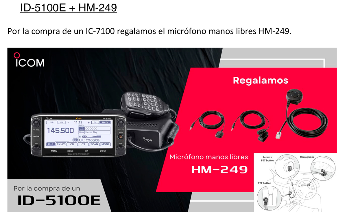 ICOM ID-5100E EMISORA MOVIL DOBLE BANDA VHF 144 / UHF 430 mhz.