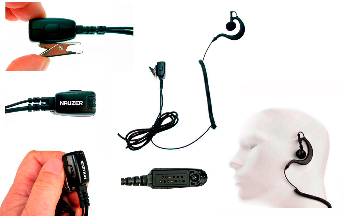 PIN29M4 NAUZER Micro-auricular orejera PTT para walkies MOTOROLA