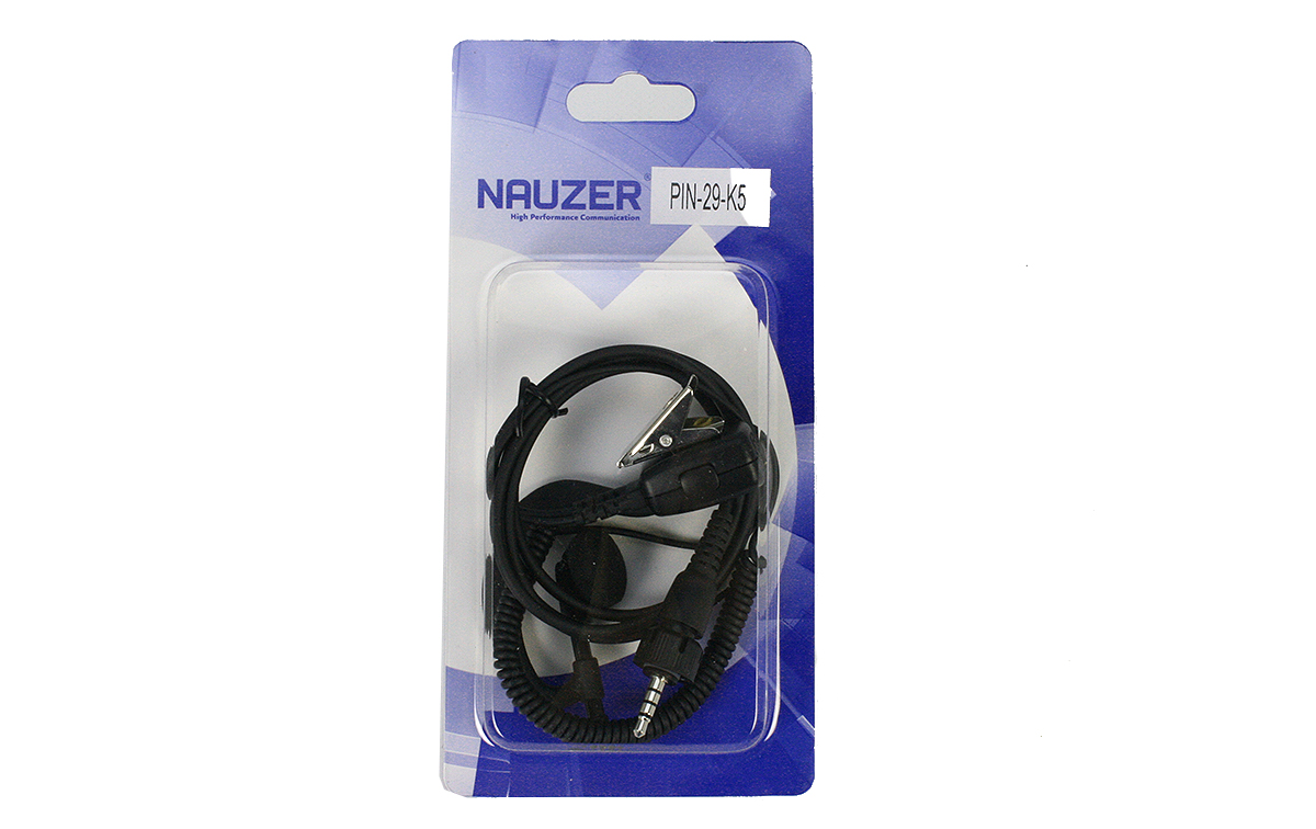 pin29k5 nauzer micro auricular cable rizado negro para walkie tk3601 kenwood. micro-auricular gama alta. dispone de pinza metálica giratoria en el micro de solapa. cable rizado