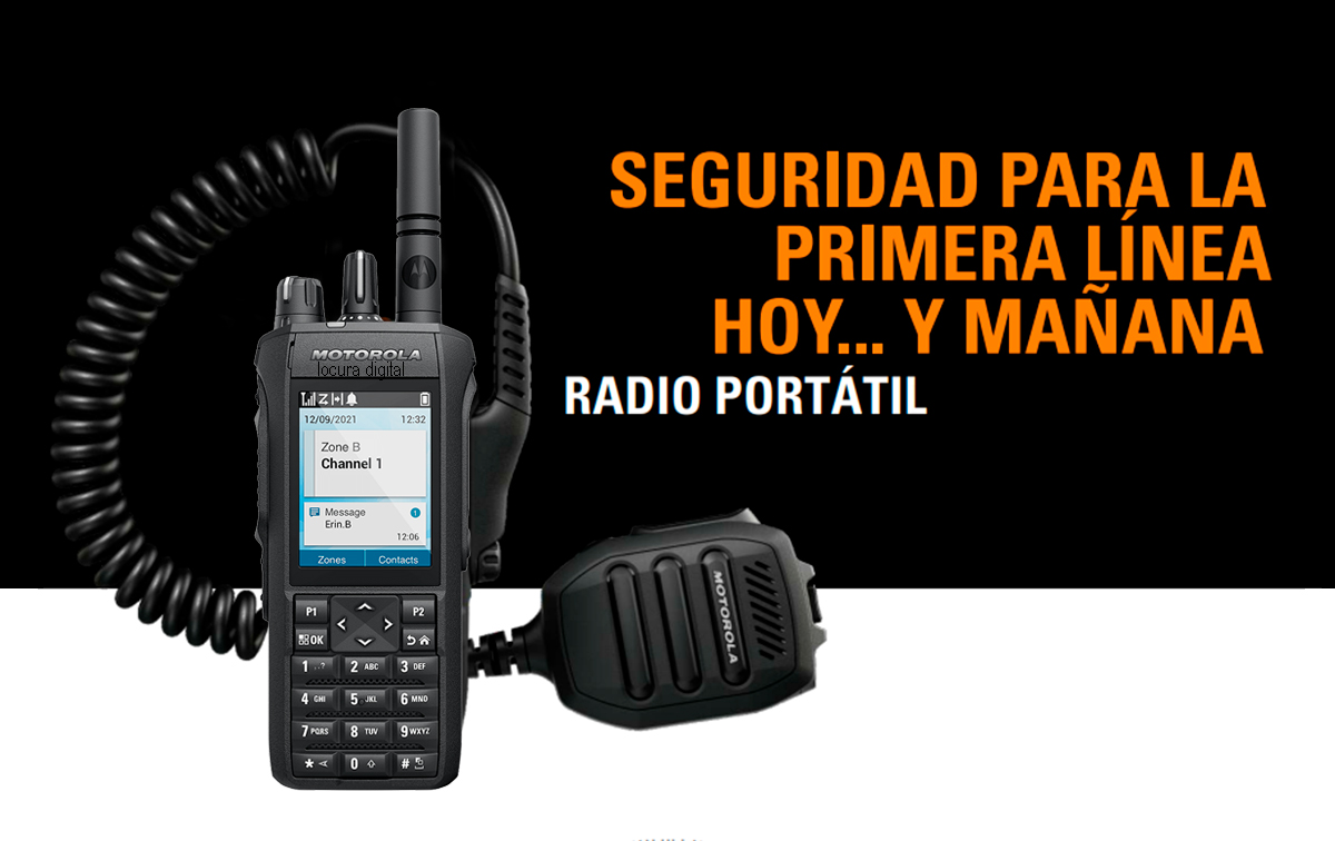 Motorola R7 Premium con teclado y pantalla VHF