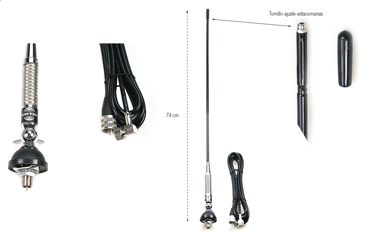 sirtel srtm-truck-73 antena móvil para cb 27 varilla de fibra