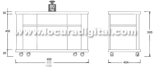TANGER modelo de 80 TABELA DE PLASMA, LCD de 26 a 29 polegadas - Cor preta