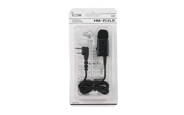 ICOM HM-153LS: Botão de micro fone de ouvido removível tipo ID-52E, ID-50E