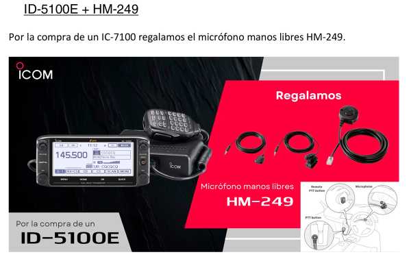 ESTAÇÃO MÓVEL DE BANDA DUPLA ICOM ID-5100E VHF 144 / UHF 430 mhz.