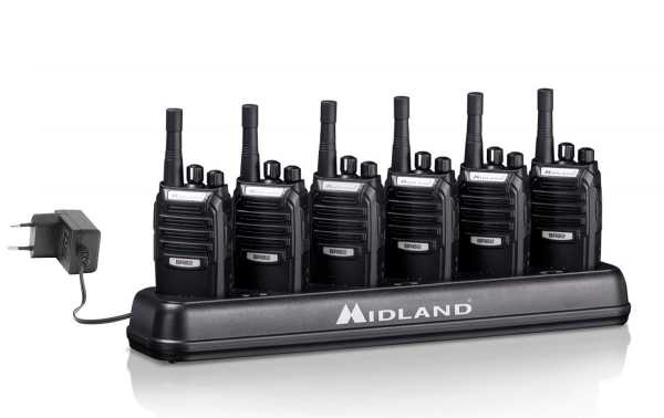 Midland BR02 PRO Pack 6 radios Walkie-Talkies Black