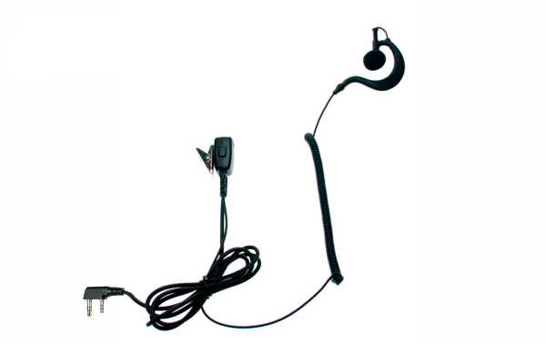 PIN29K NAUZER Micro Auricular orejera, cable rizado negro alta gama.
