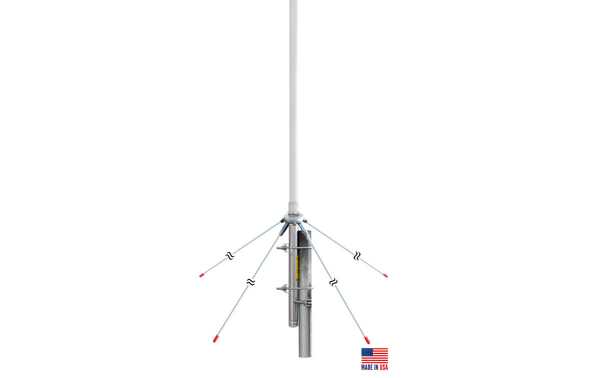 Antenne à base de fibre CB PROCOMM PT-99 GPK1 27 Mhz. 5,65 mètres + radial