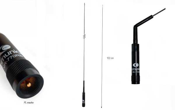 PWR-NR-770-HB Black Dual band antenna 144/430 Mhz. Length 102cm