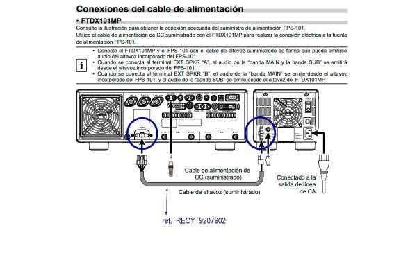 RECYT9207902 Cable alimentación original YAESU para emisora FTD