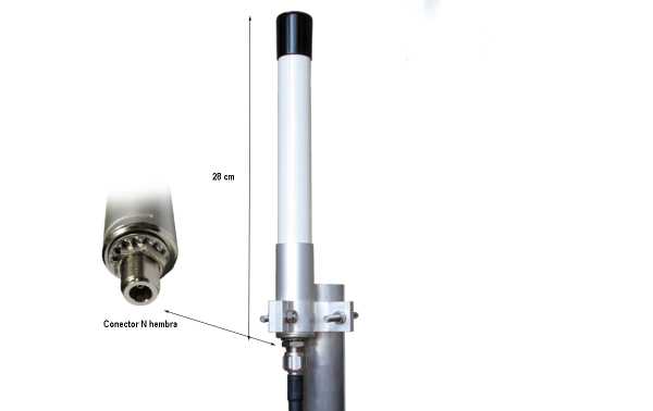 Esta antena está equipada com um conector N fêmea, permitindo a conexão a equipamentos compatíveis. O comprimento da antena e a faixa de frequências abrangidas sugerem que ela está otimizada para a recepção de sinais 4G e LTE em diferentes bandas.